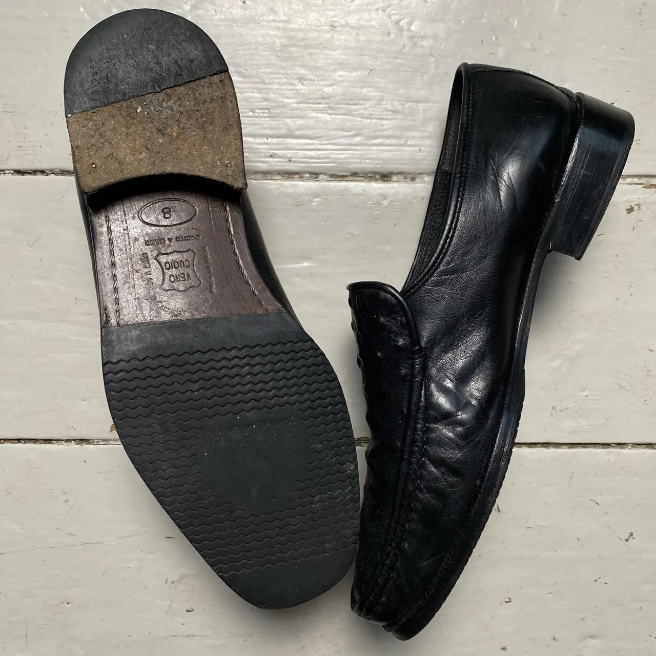 Roland Cartier Black Leather Loafer Smart Shoes