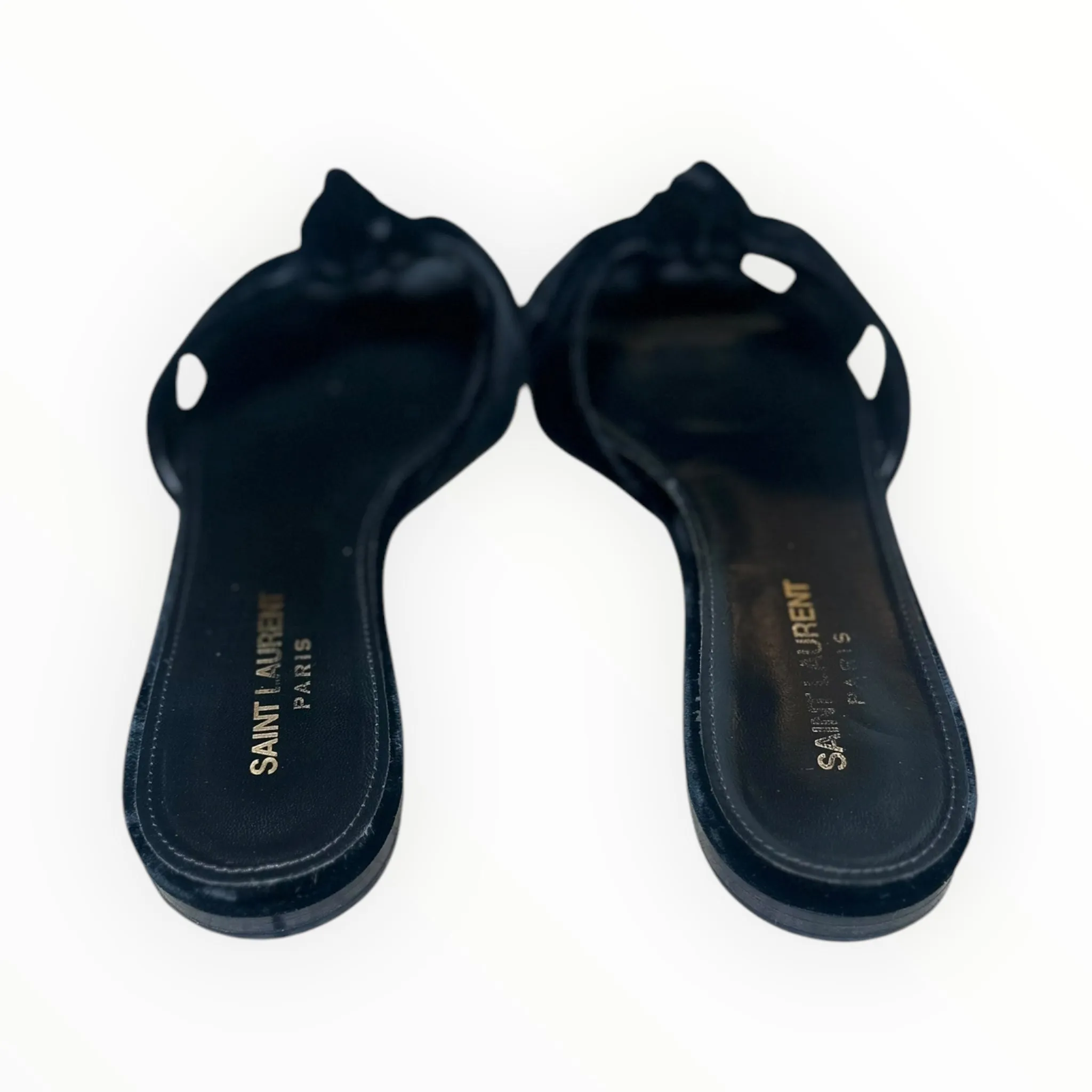 Saint Laurent Velvet Mules - Black - Size 38