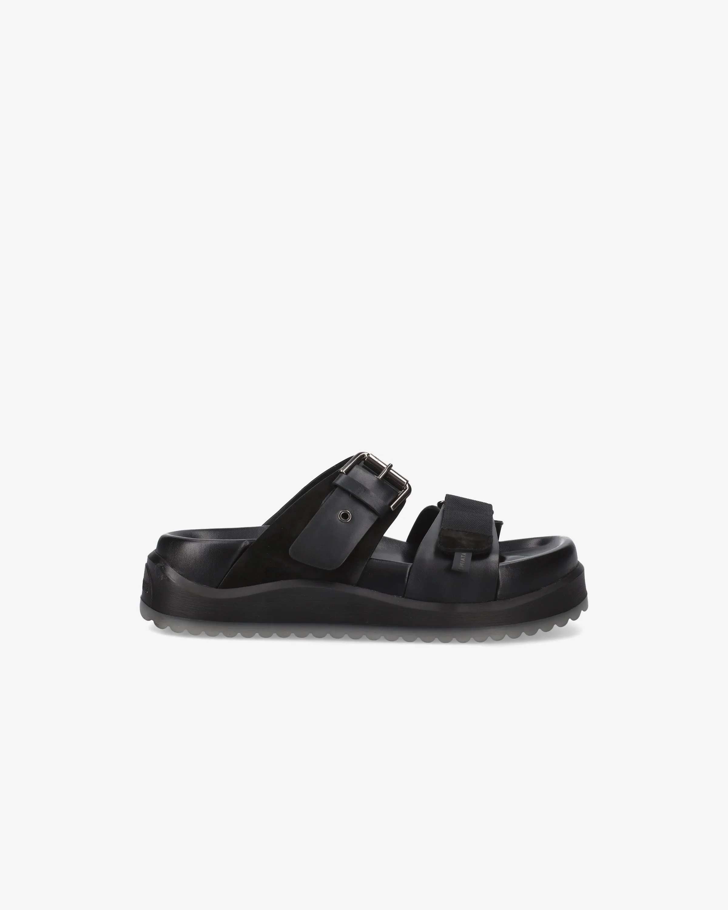Sandal with Velcro Straps and Silver Buckle