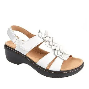 Shoes Summer 43 Round Toe Flower Velcro Sandals Wedge Roman Sandals Leather Sandals Sandals