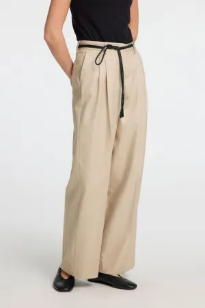 SLFDORA-MERLA HW EXTRA WIDE PANTS - ISLAND FOSSIL