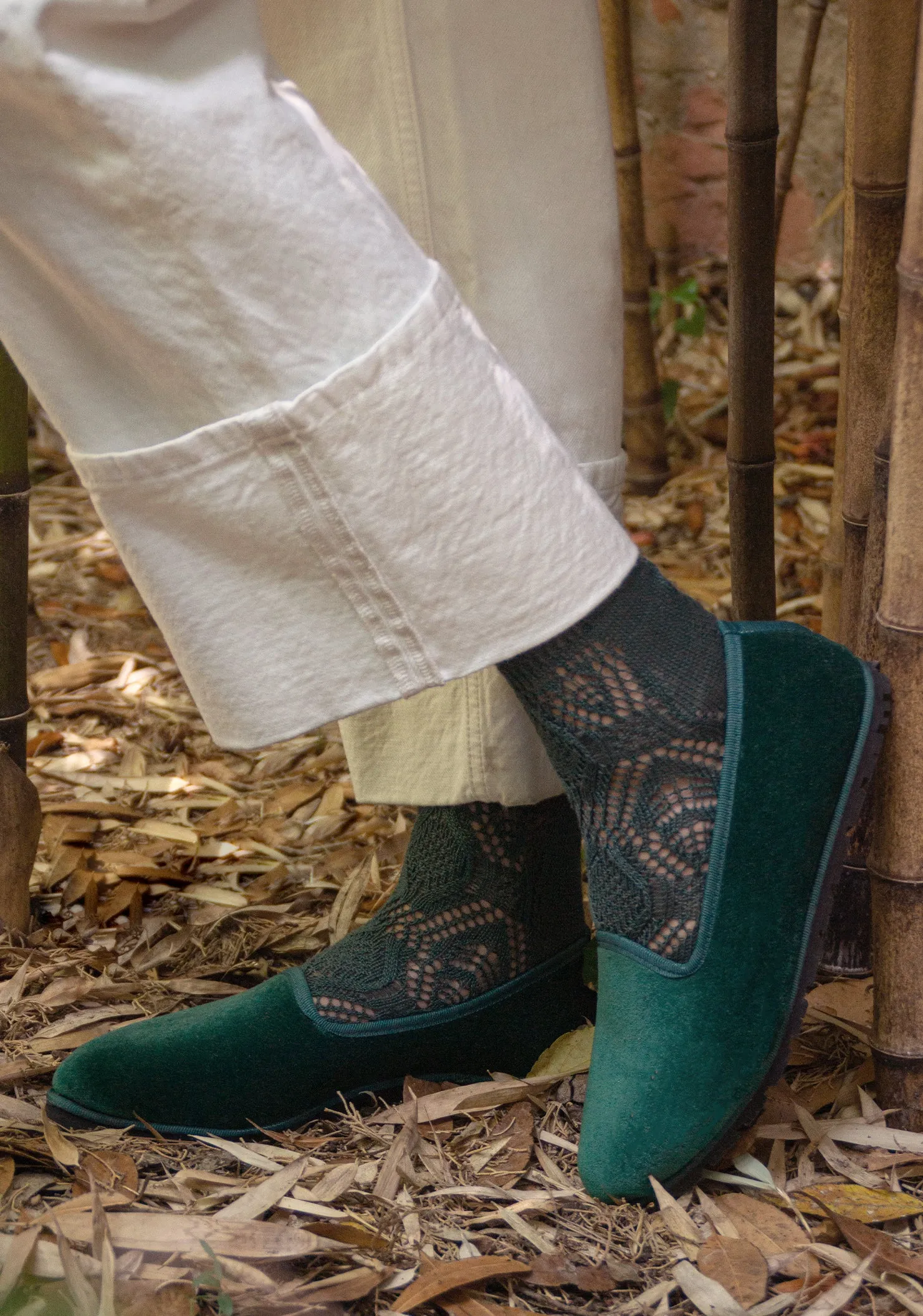 Slippers Terciopelo Verde Golf