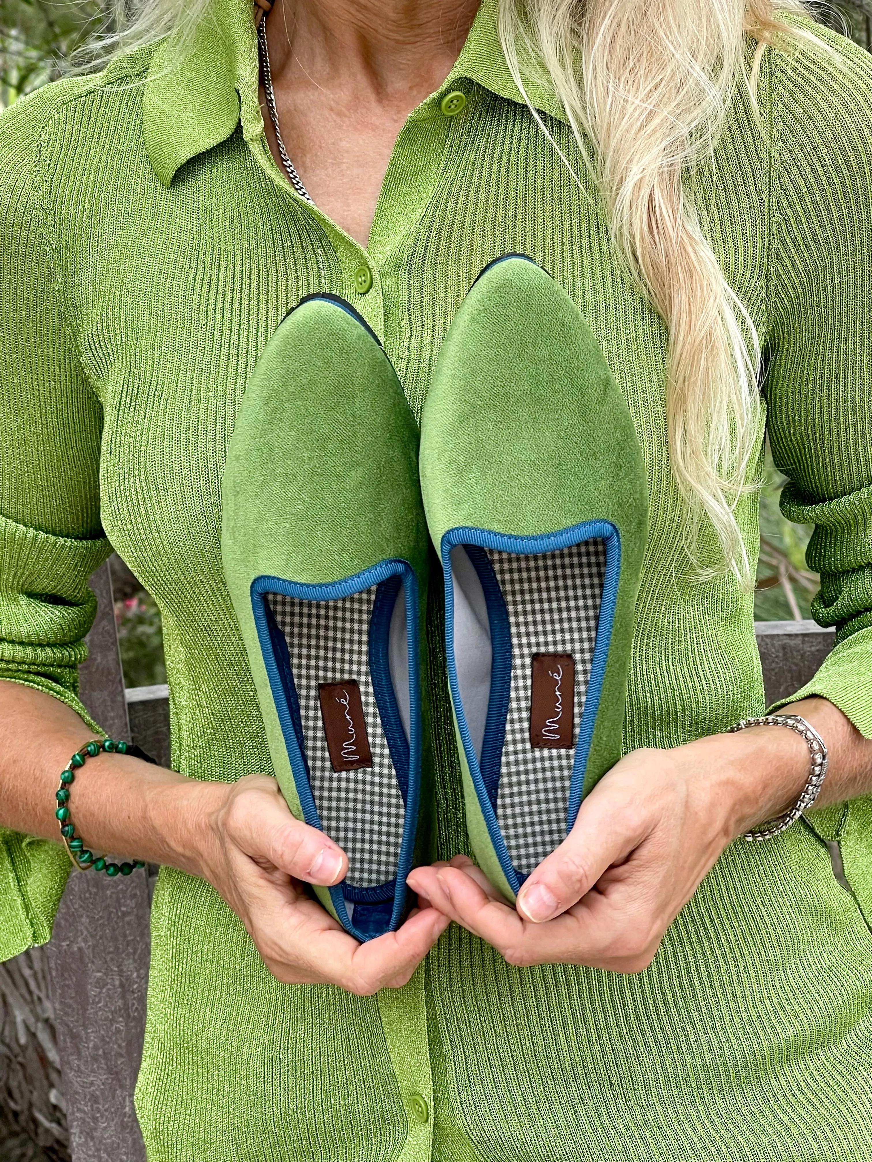 Slippers Terciopelo Verde Plus