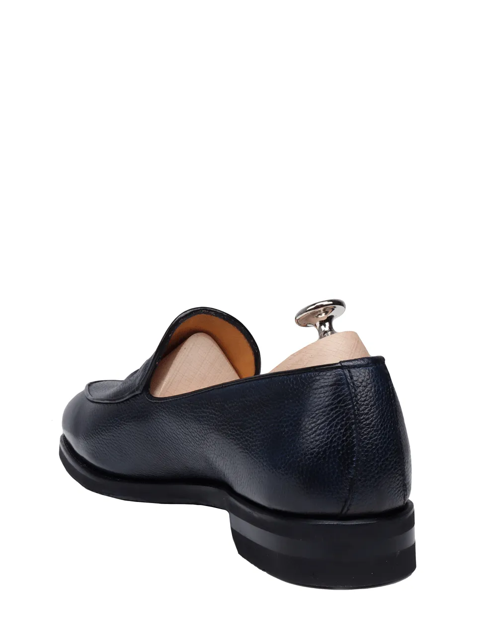 Soft Grain Leather Loafer in Dark Blue