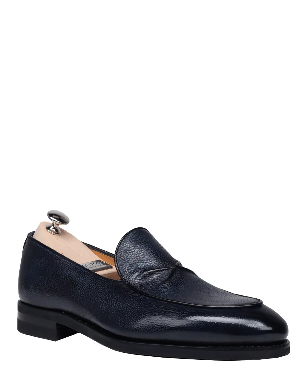 Soft Grain Leather Loafer in Dark Blue