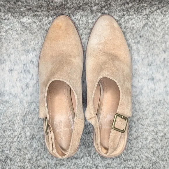 Soludos Savannah Slingback Heeled Mules Tan Women's 8