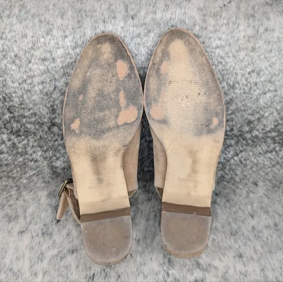 Soludos Savannah Slingback Heeled Mules Tan Women's 8