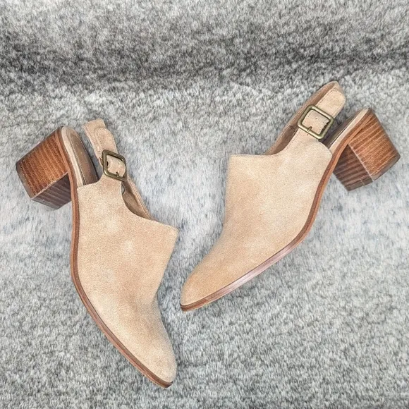 Soludos Savannah Slingback Heeled Mules Tan Women's 8