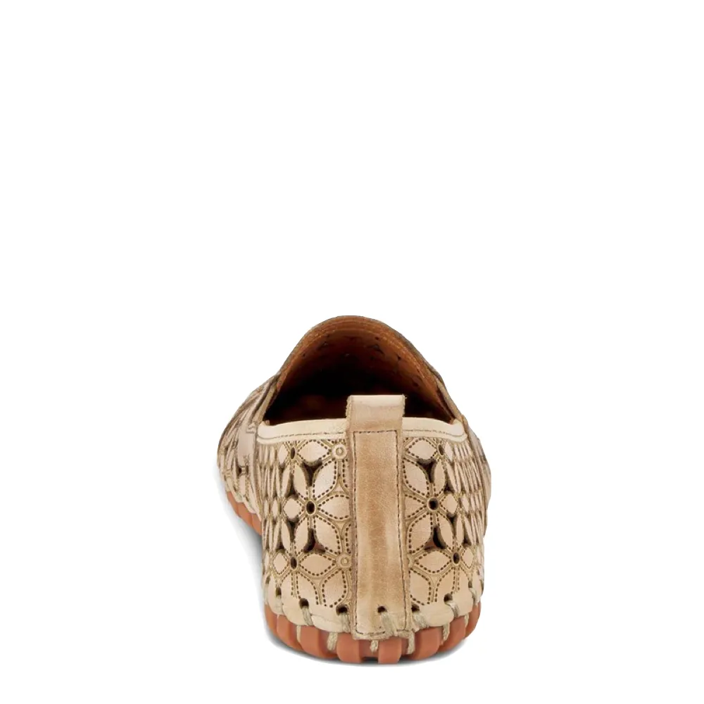 Spring Step Women's Flowerflow Slip On Flat (Beige)