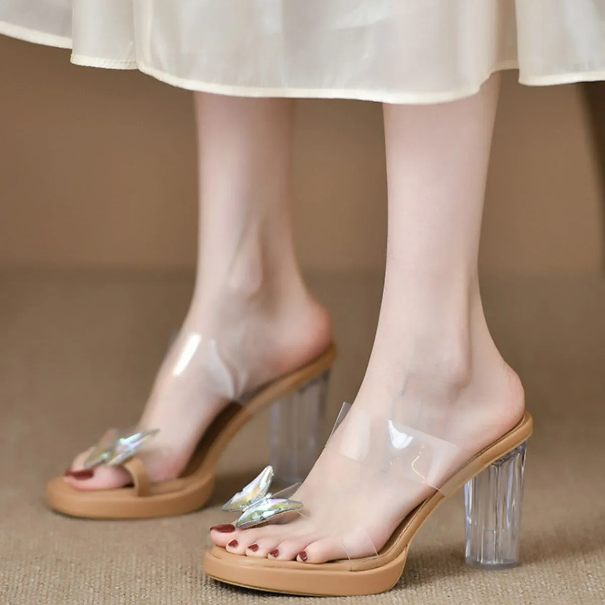 Square Toe Block Heels Sandals