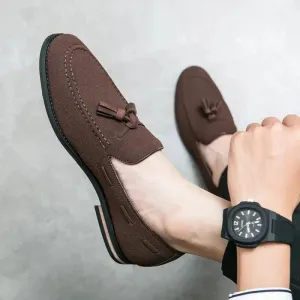 Suede leather loafers