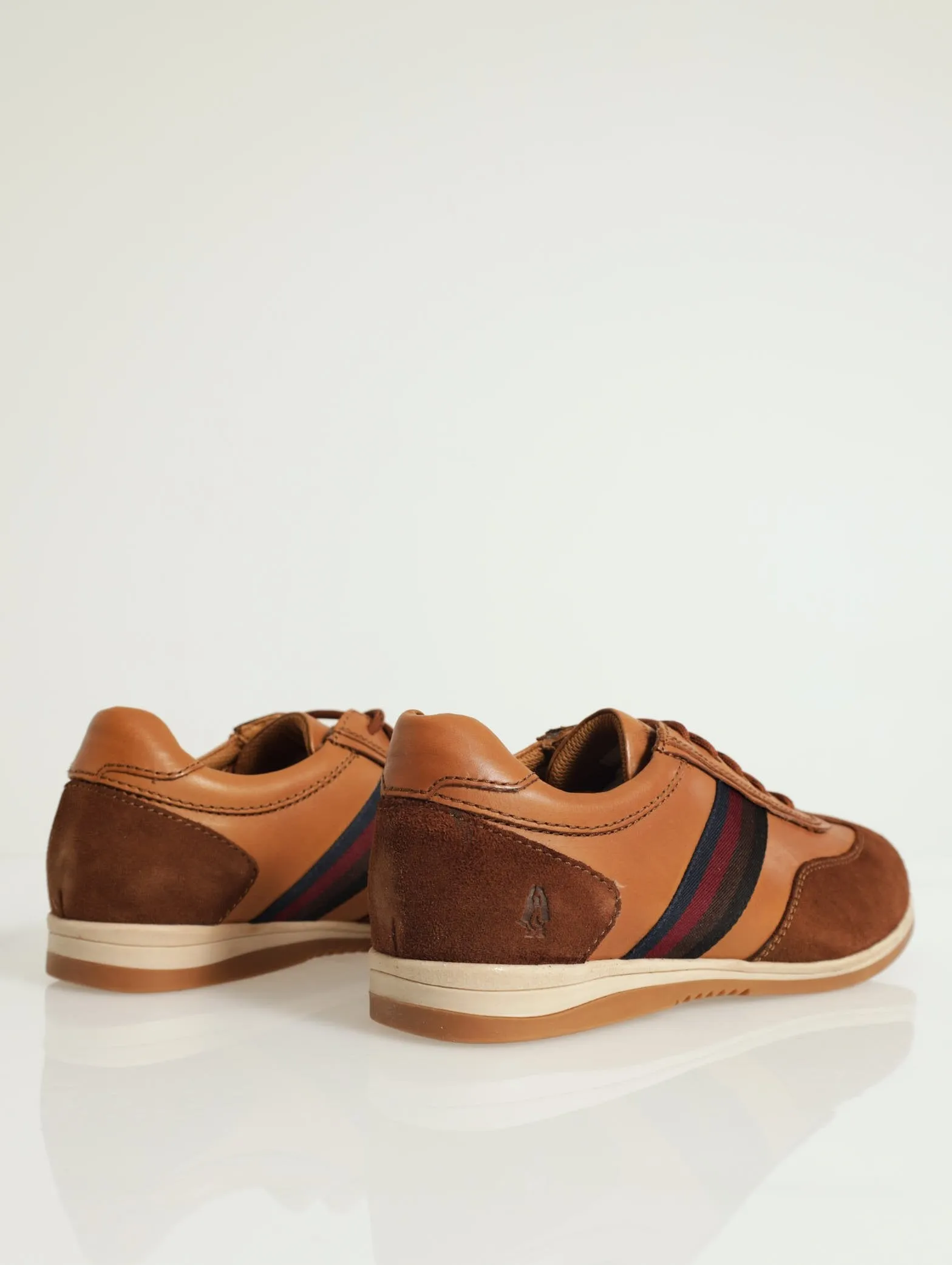 Sueded Panel Lace Up With Tape Detail - Tan