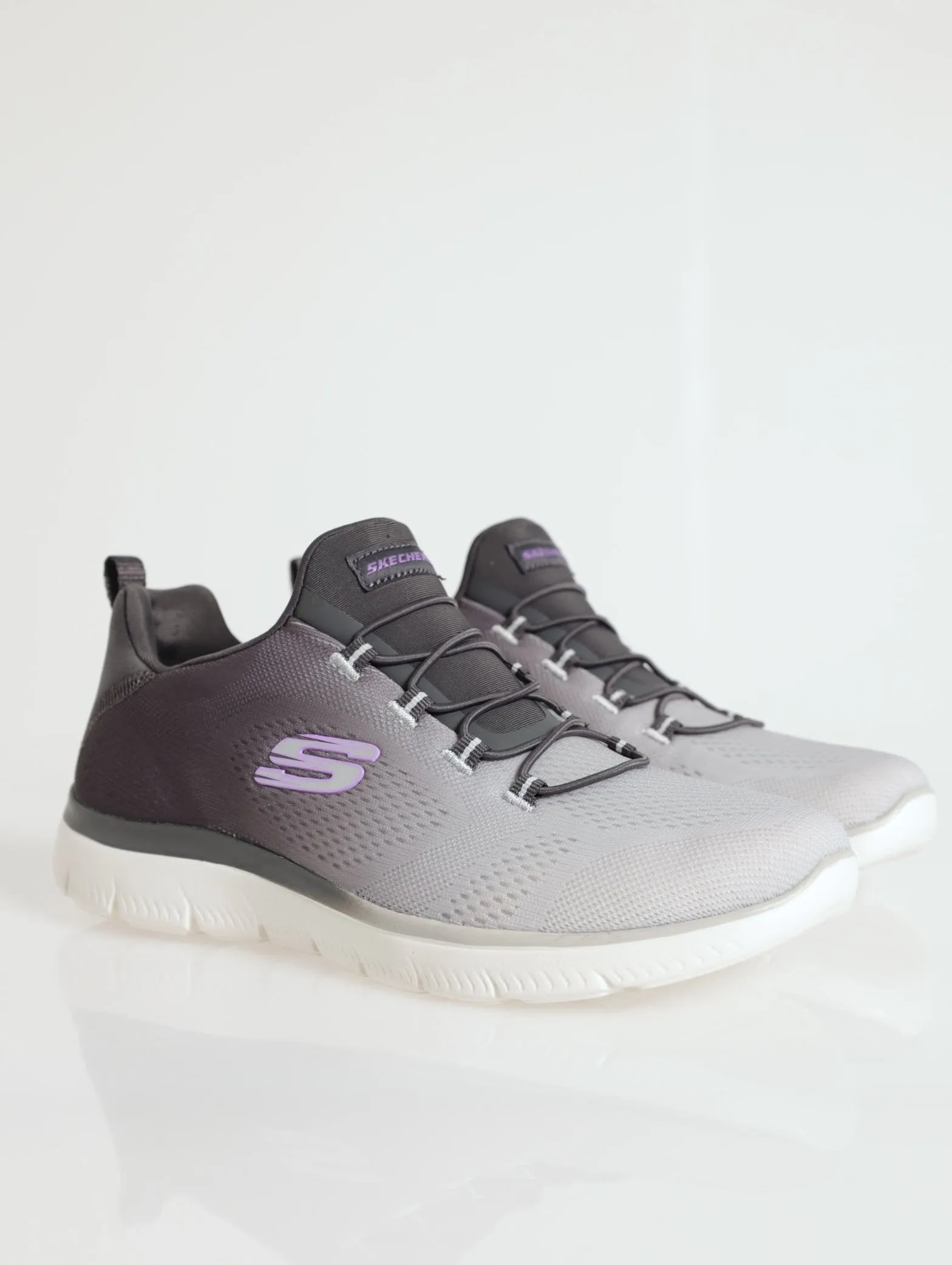 Summits Slip-On Mock Lace Sneaker - Grey