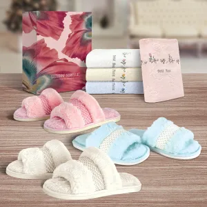 Suzanne Sobelle Bath Towel with Bedroom Slipper - Ballerina