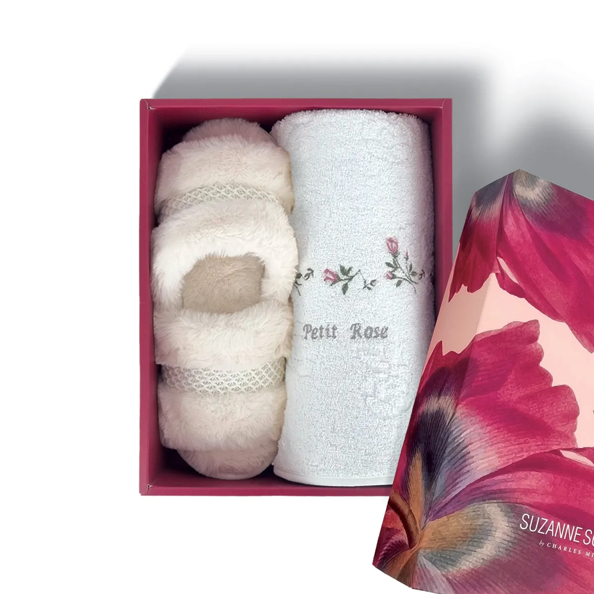 Suzanne Sobelle Bath Towel with Bedroom Slipper - Ballerina