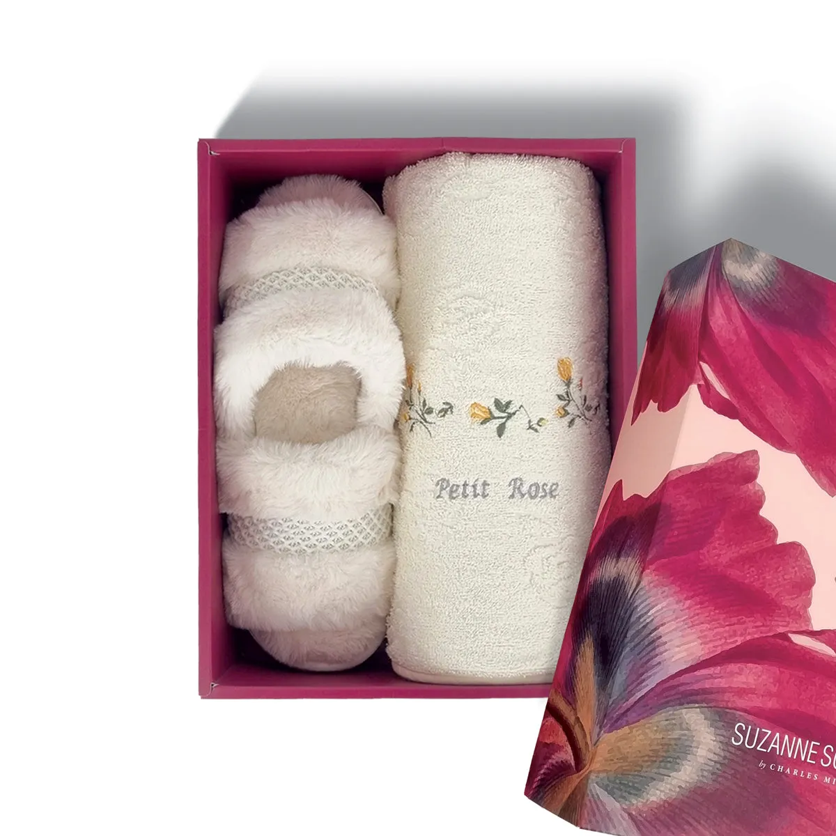 Suzanne Sobelle Bath Towel with Bedroom Slipper - Ballerina