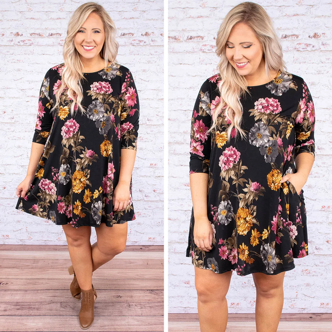 Talk To Ya Later Dress, Black
