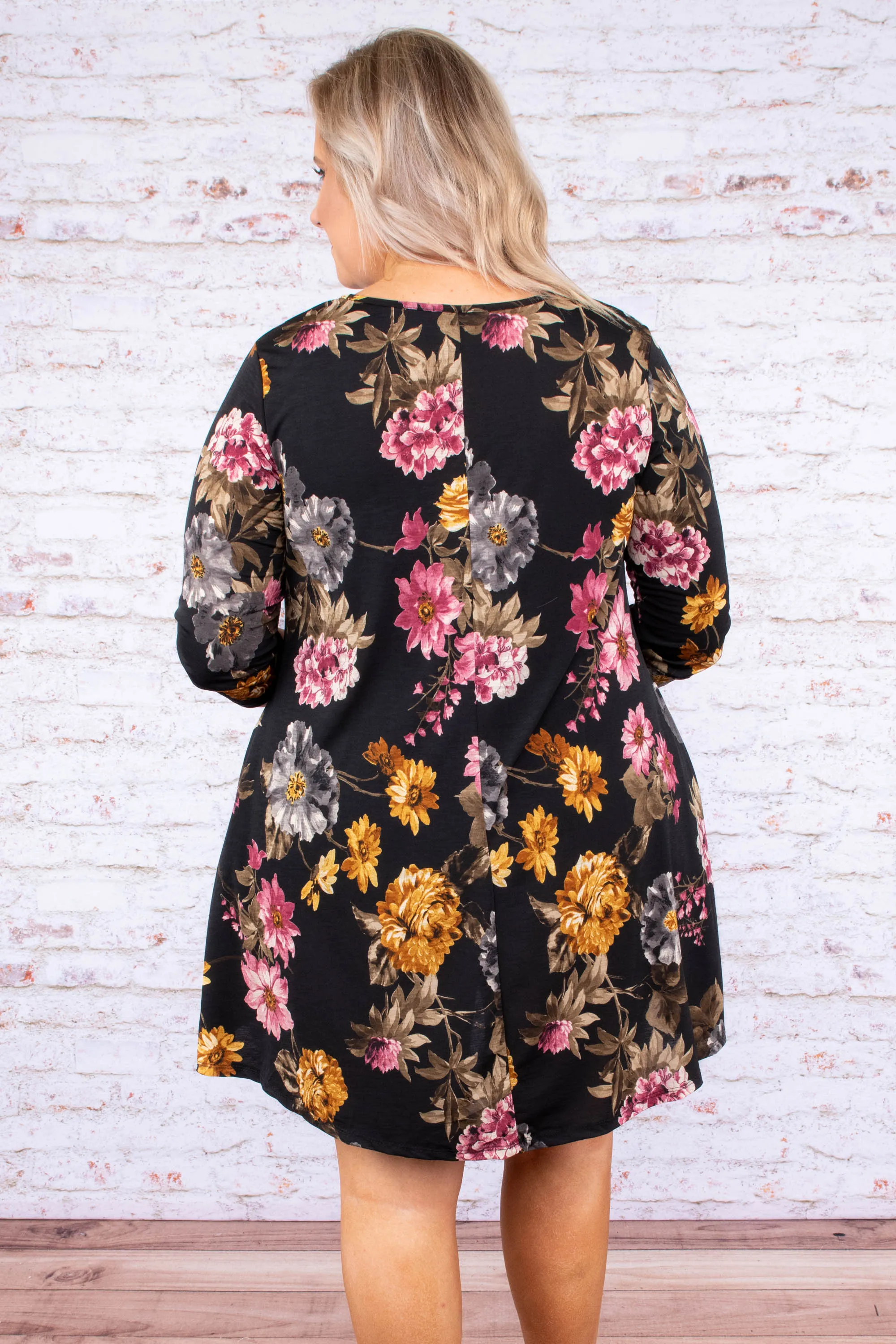 Talk To Ya Later Dress, Black
