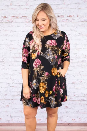 Talk To Ya Later Dress, Black