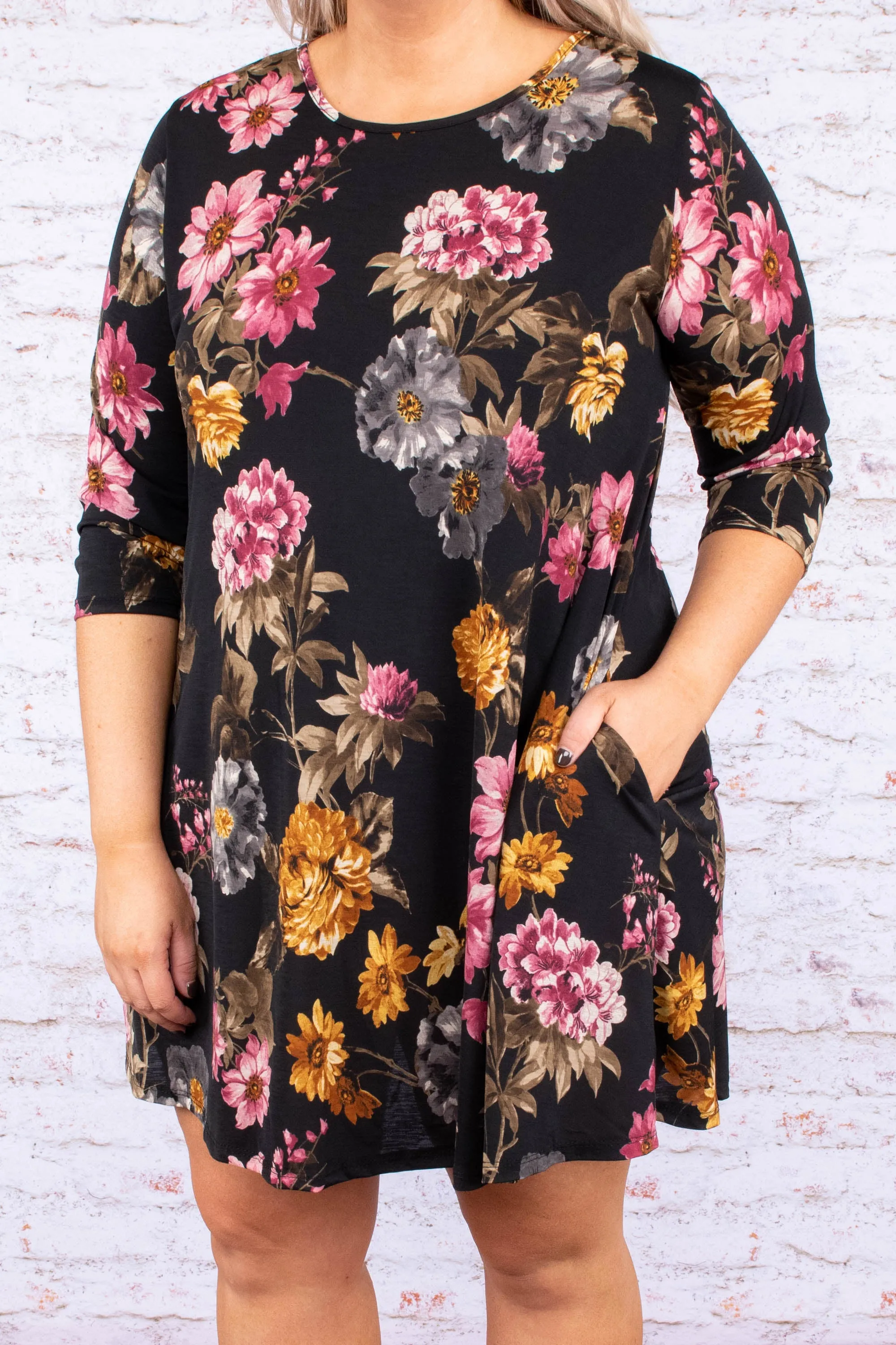 Talk To Ya Later Dress, Black