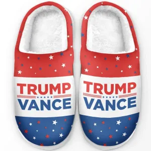 Team 45 47 - US Election Fluffy Slippers - Christmas Gift For Conservative Supporters