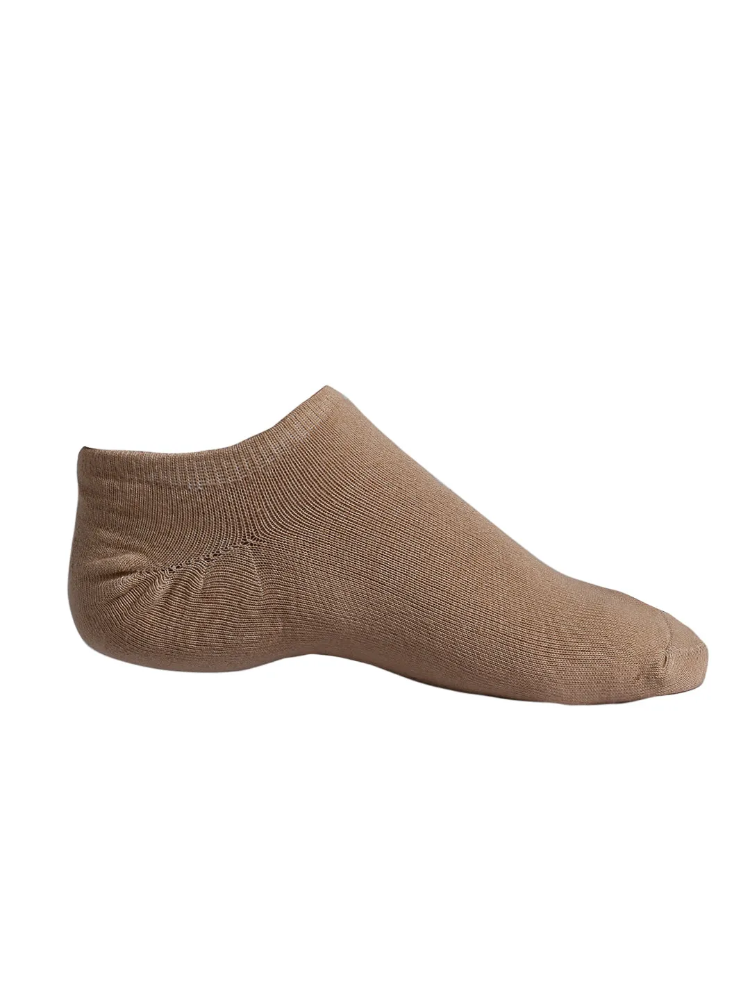 Texlon women's Solid Cotton Low Cut Loafer Socks (Free Size, Beige) - Pack Of 5