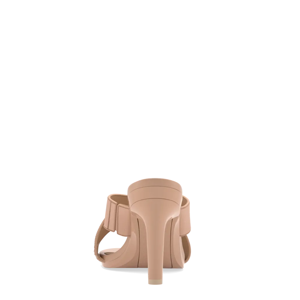 The Crissy Cross Slide - Latte Knit 4 Stiletto - FINAL SALE