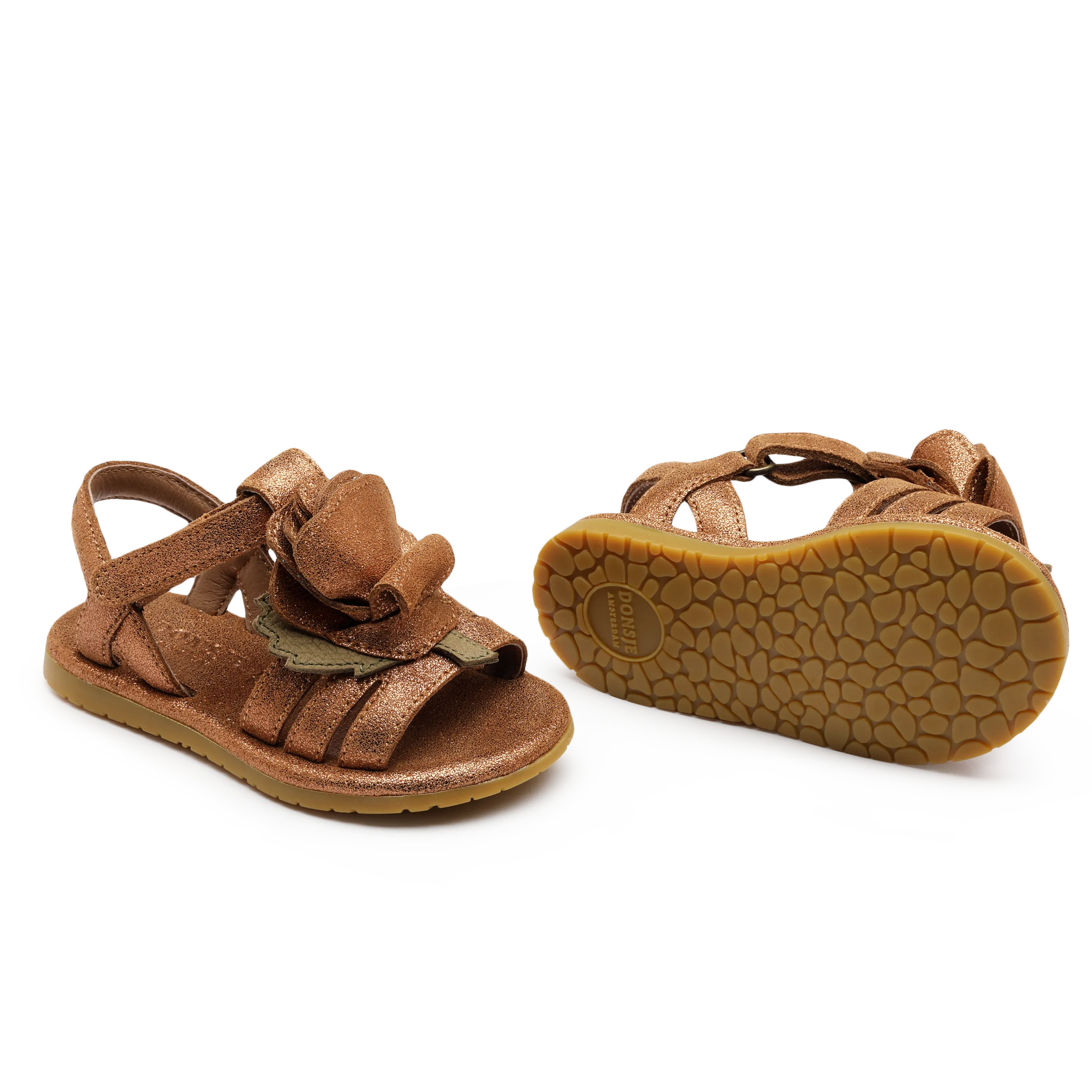 Tiyola Sandals | Rose | Powder Metallic Leather