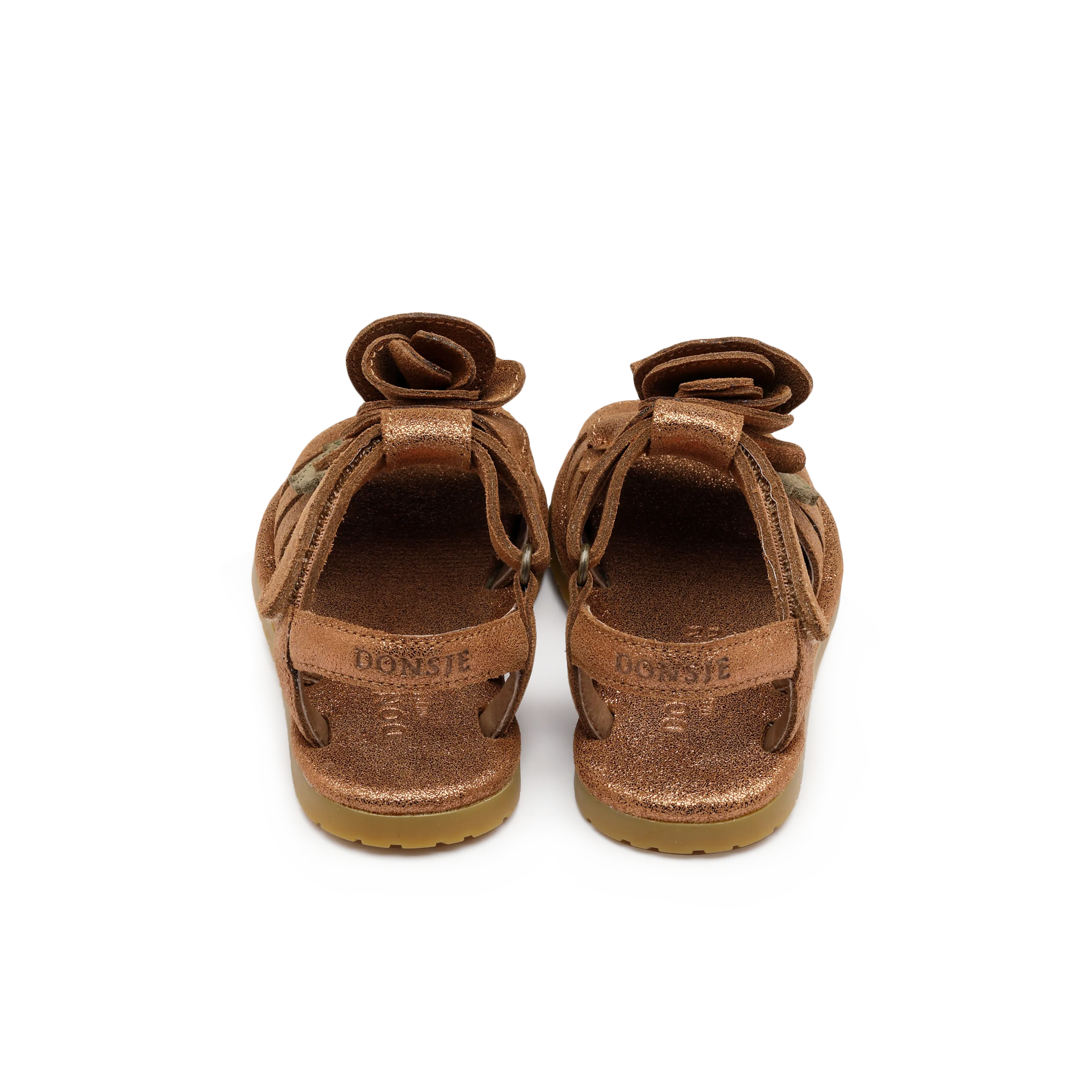 Tiyola Sandals | Rose | Powder Metallic Leather
