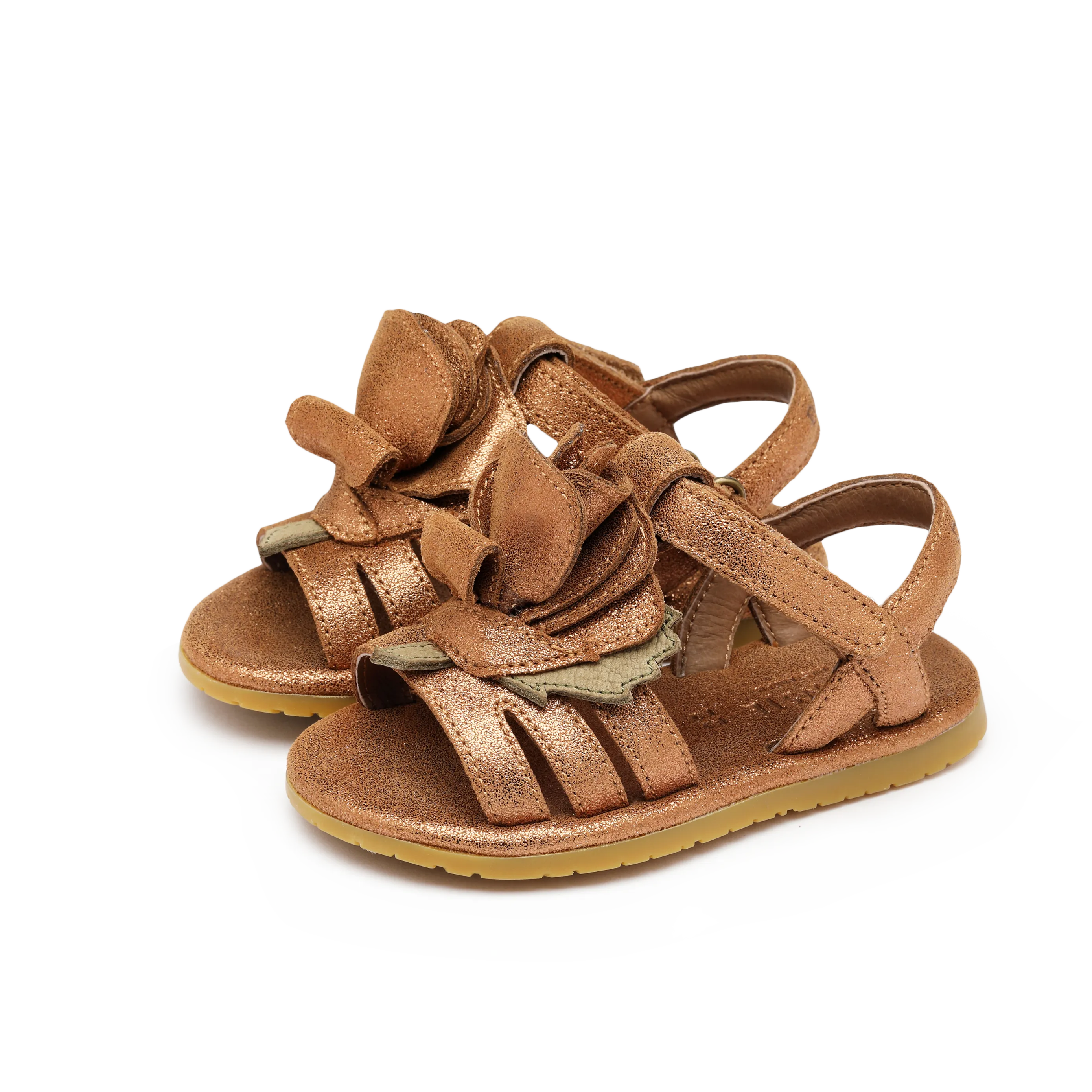Tiyola Sandals | Rose | Powder Metallic Leather
