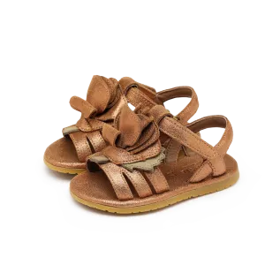 Tiyola Sandals | Rose | Powder Metallic Leather