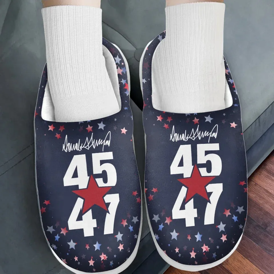 Together, A Nation Becomes Unstoppable - US Election Fluffy Slippers - Christmas Gift For Conservative Supporters