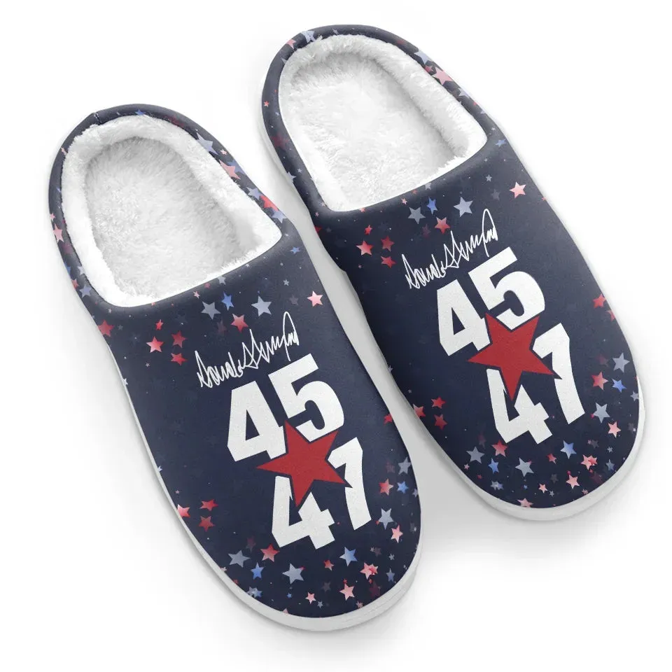 Together, A Nation Becomes Unstoppable - US Election Fluffy Slippers - Christmas Gift For Conservative Supporters