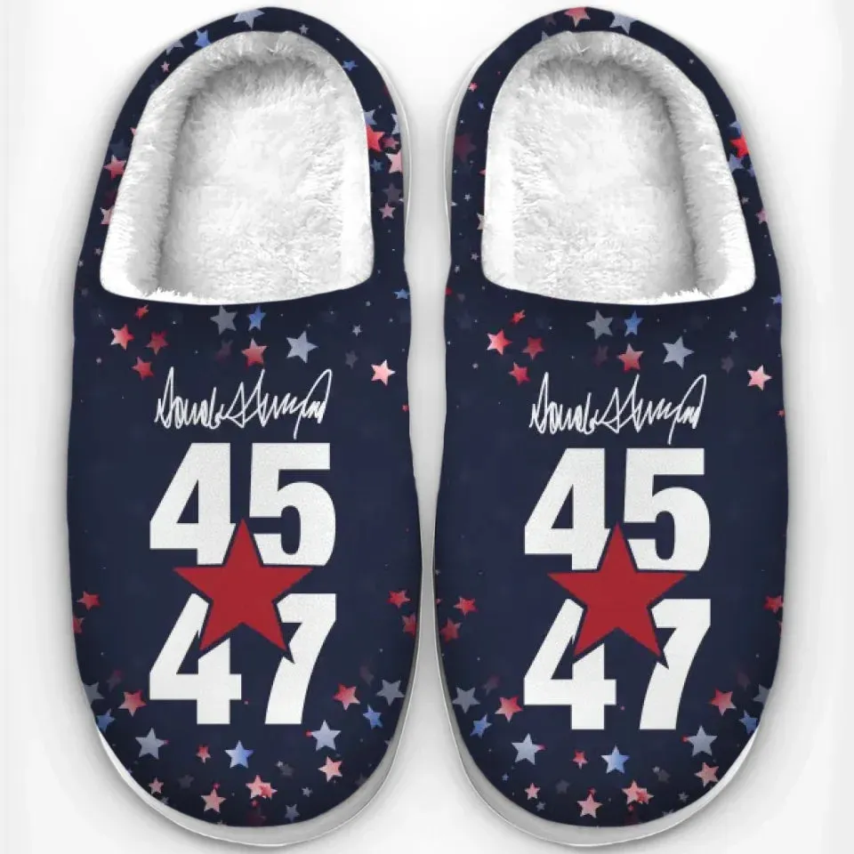 Together, A Nation Becomes Unstoppable - US Election Fluffy Slippers - Christmas Gift For Conservative Supporters