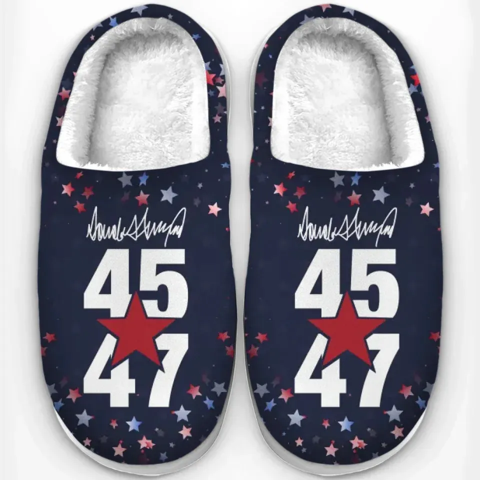 Together, A Nation Becomes Unstoppable - US Election Fluffy Slippers - Christmas Gift For Conservative Supporters