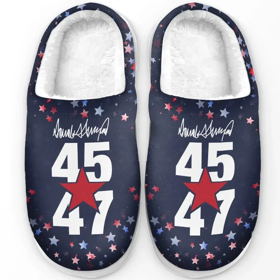 Together, A Nation Becomes Unstoppable - US Election Fluffy Slippers - Christmas Gift For Conservative Supporters