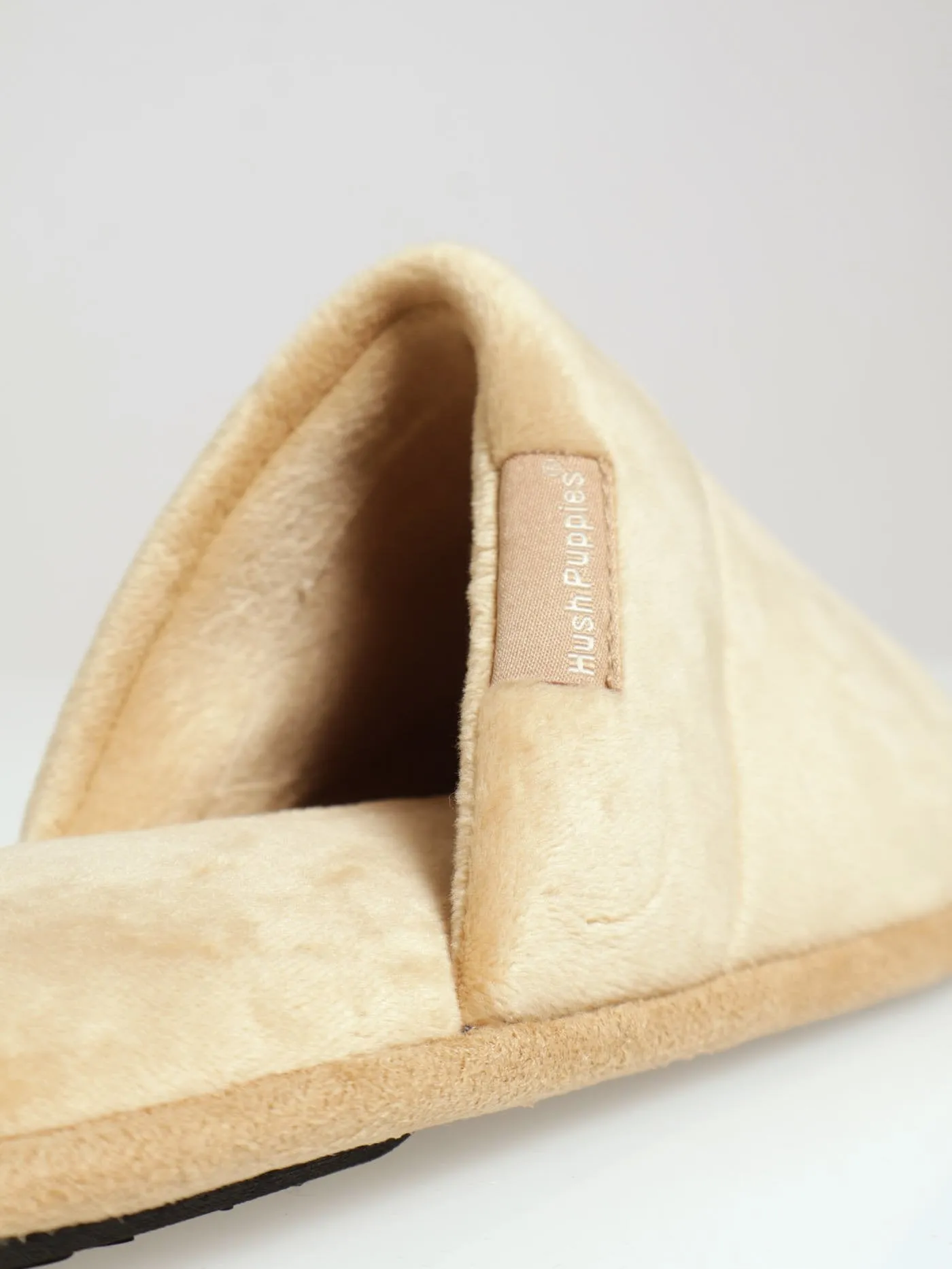 Trent Open Back Microfibre Slipper - Tan
