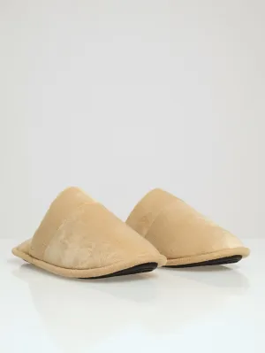 Trent Open Back Microfibre Slipper - Tan