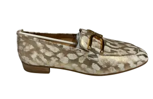 Unisa Baxter Ladies Slip on  Loafer Shoe Gold/Cream