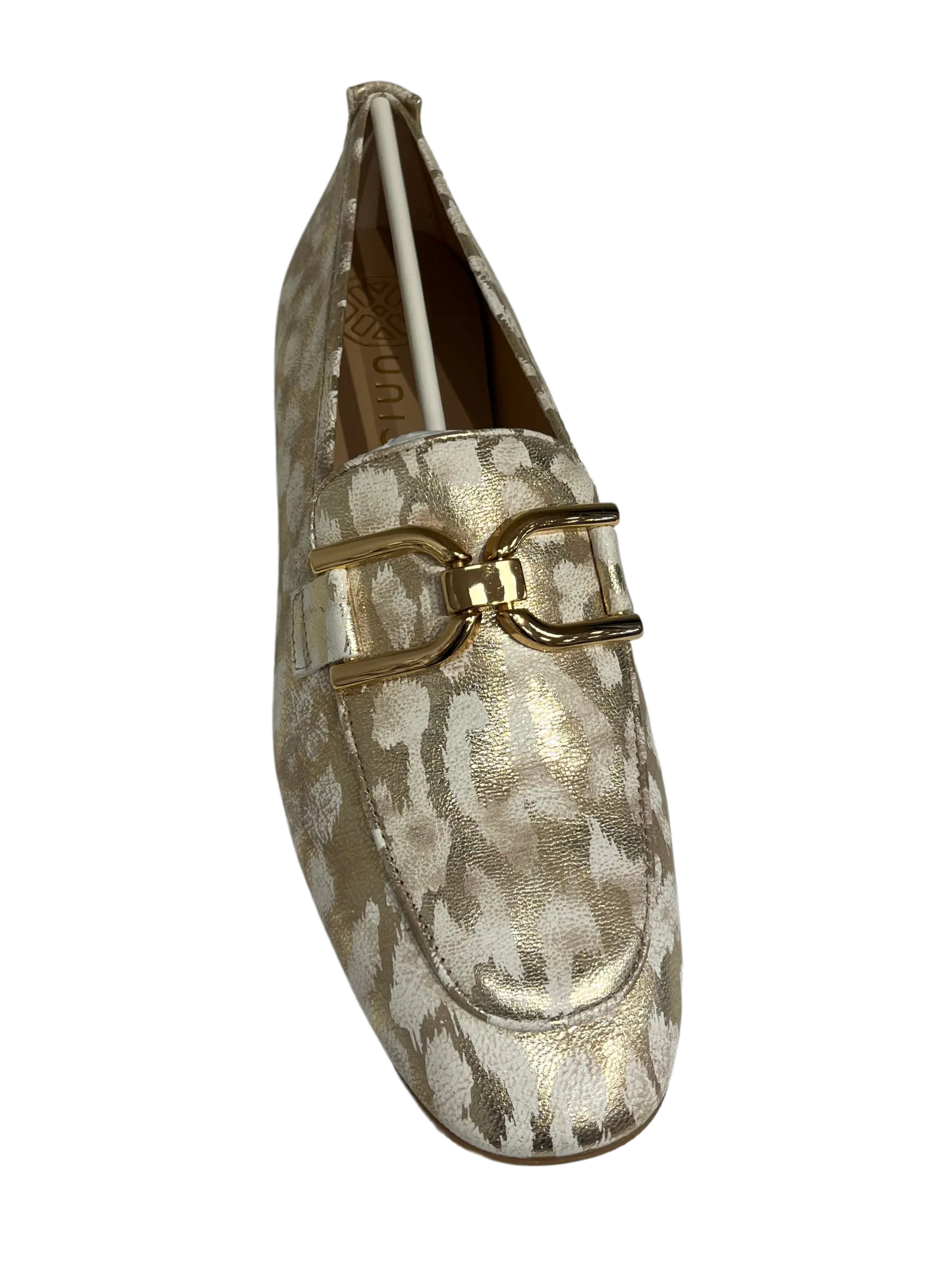 Unisa Baxter Ladies Slip on  Loafer Shoe Gold/Cream