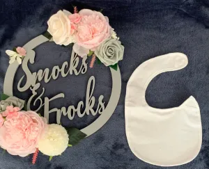 White Velcro Towelling Bib