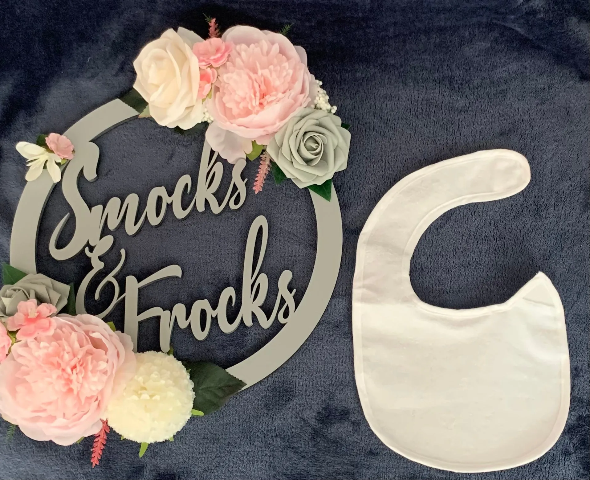 White Velcro Towelling Bib