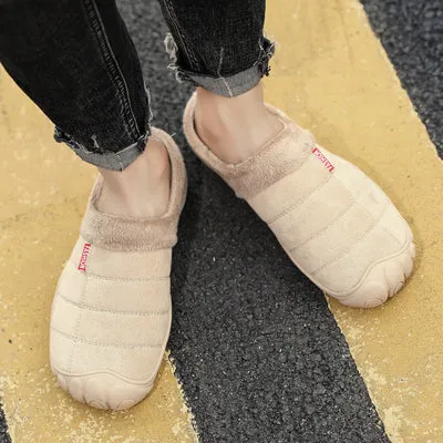 Winter Sleeve Lazy Half-Slipper Wool Casual Warm Shoes