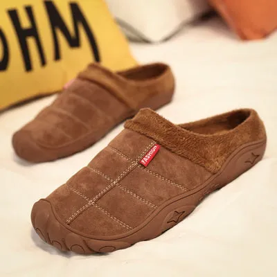 Winter Sleeve Lazy Half-Slipper Wool Casual Warm Shoes