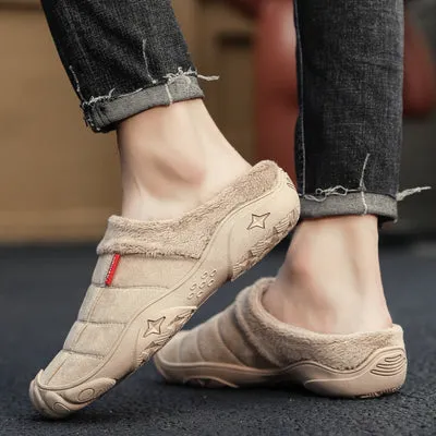 Winter Sleeve Lazy Half-Slipper Wool Casual Warm Shoes