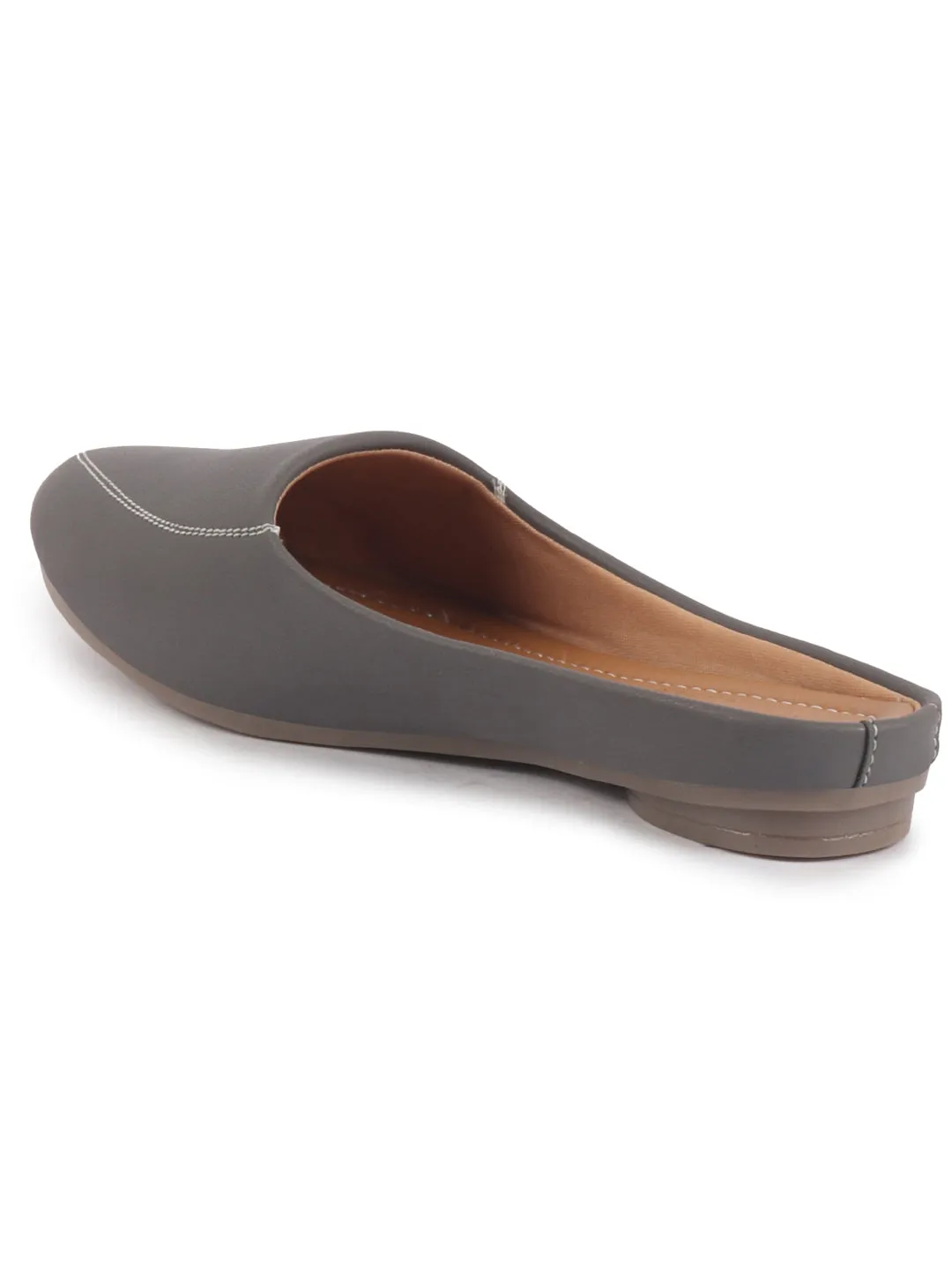 Women Back Open Slip On Mules Work And Casual Wear Loafer Flats Memory Cushioned Insole Slippers