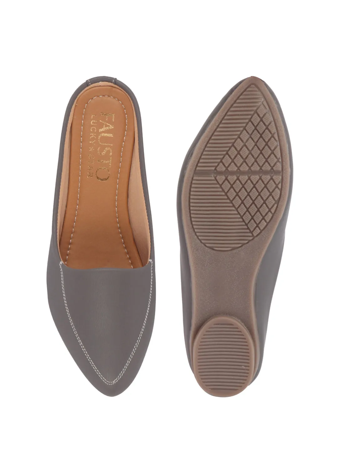 Women Back Open Slip On Mules Work And Casual Wear Loafer Flats Memory Cushioned Insole Slippers