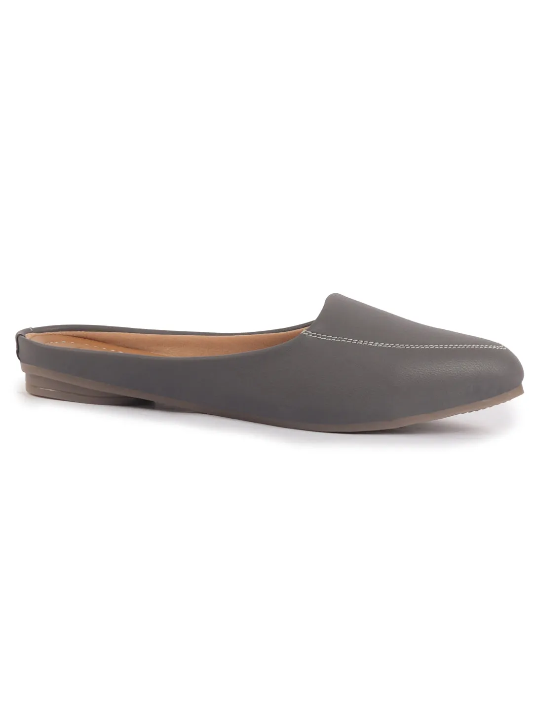 Women Back Open Slip On Mules Work And Casual Wear Loafer Flats Memory Cushioned Insole Slippers