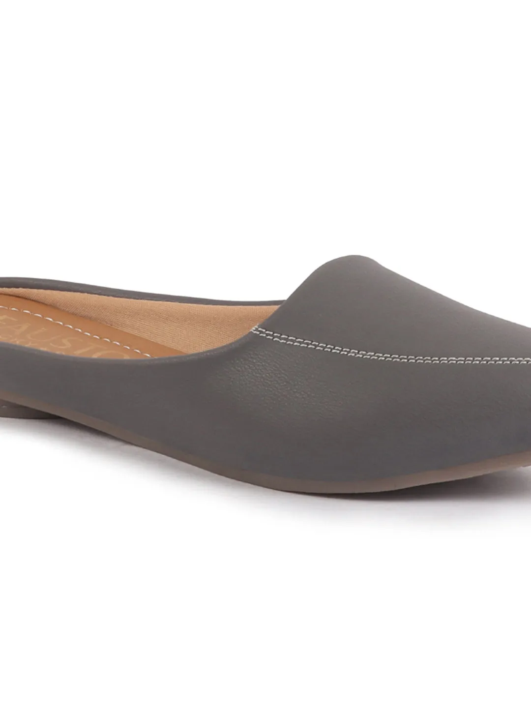 Women Back Open Slip On Mules Work And Casual Wear Loafer Flats Memory Cushioned Insole Slippers