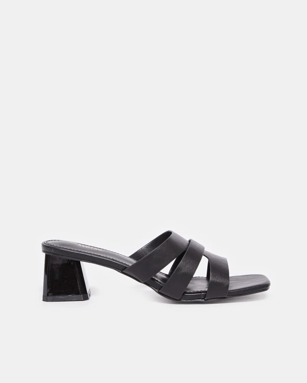 Women Black Over strap Mule